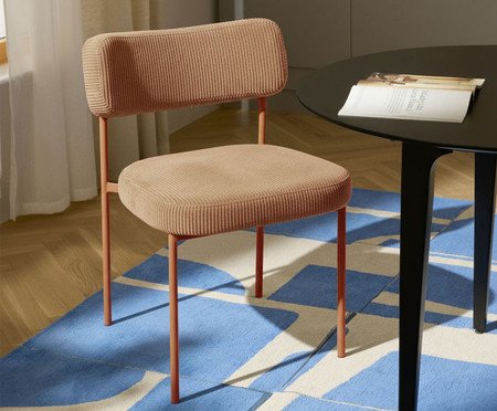 Cadeira Slim Cotelê Rosa | Westwing