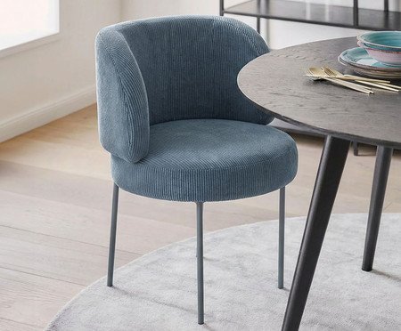 Cadeira Zurique Cotelê Azul | Westwing