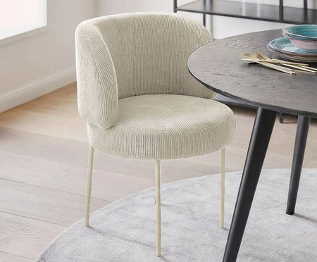 Cadeira Zurique Cotelê Off-White | Westwing