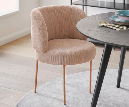 Cadeira Zurique Cotelê Rosa | Westwing