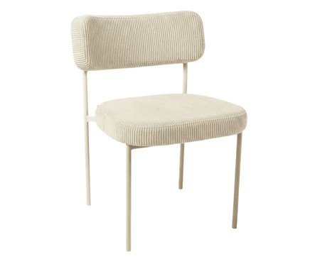 Cadeira Slim Cotelê Off-White | Westwing