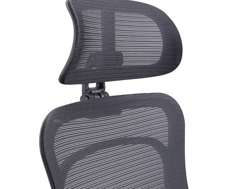 Office Aspen com apoio e braços 5D Tela Mesh Preta | Westwing