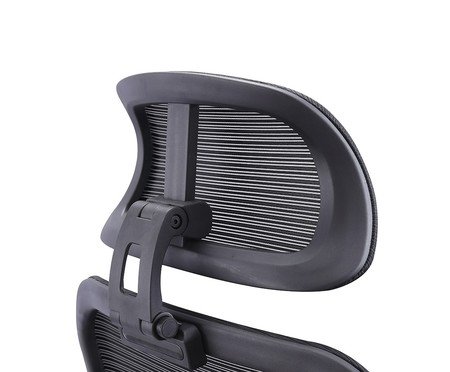 Office Aspen com apoio e braços 5D Tela Mesh Preta | Westwing