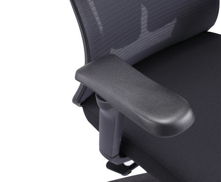 Office Aspen com apoio e braços 5D Tela Mesh Preta | Westwing