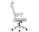 Office Baltimore com Apoio Tela Mesh Cinza Base Branca, white | WestwingNow