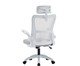 Office Baltimore com Apoio Tela Mesh Cinza Base Branca, white | WestwingNow