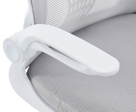 Office Baltimore com Apoio Tela Mesh Cinza Base Branca | Westwing