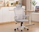 Office Baltimore com Apoio Tela Mesh Cinza Base Branca, white | WestwingNow