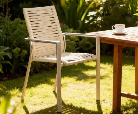 Cadeira Entremares Corda Amêndoa Base Amêndoa | Westwing