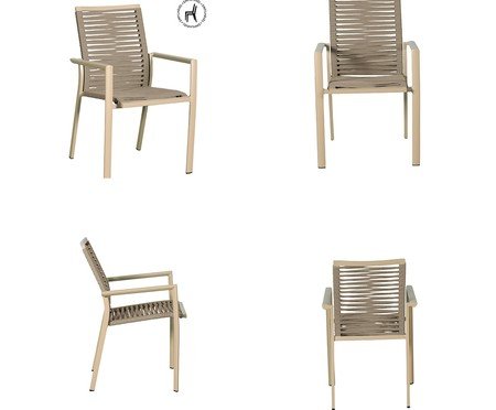 Cadeira Entremares Corda Amêndoa Base Amêndoa | Westwing