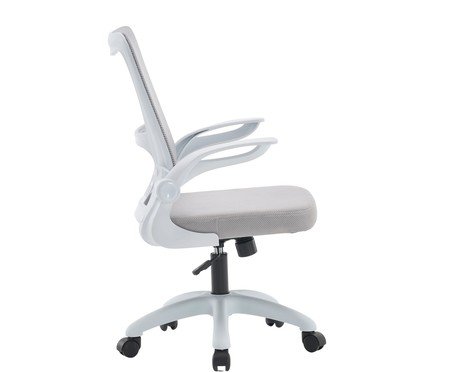 Office Baltimore Tela Mesh Cinza Base Branca | Westwing