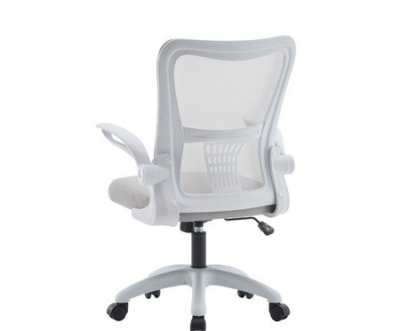 Office Baltimore Tela Mesh Cinza Base Branca | Westwing