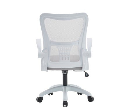 Office Baltimore Tela Mesh Cinza Base Branca | Westwing