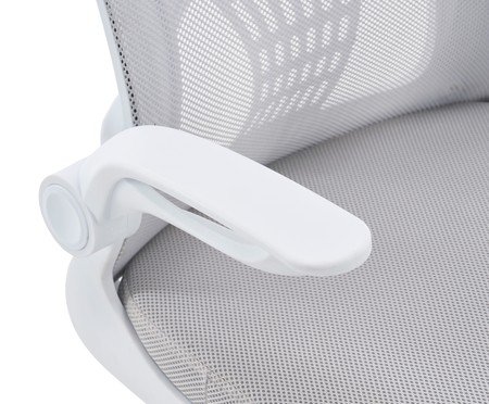 Office Baltimore Tela Mesh Cinza Base Branca | Westwing