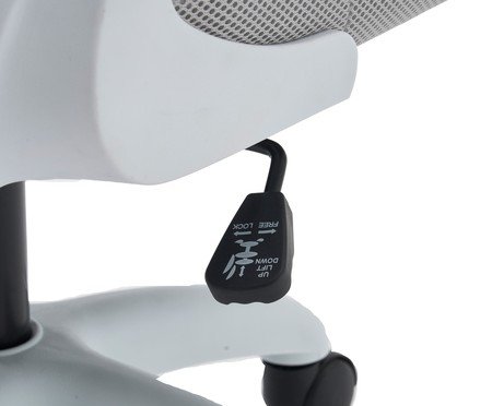 Office Baltimore Tela Mesh Cinza Base Branca | Westwing