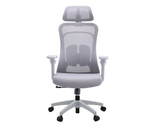 Office Aspen com apoio e braços 5D Tela Mesh Cinza, grey | WestwingNow