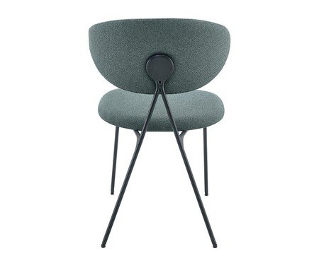 Cadeira Pilar Tecido Verde Folha Base Preta | Westwing