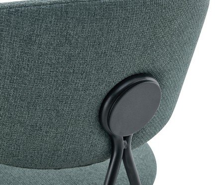 Cadeira Pilar Tecido Verde Folha Base Preta | Westwing