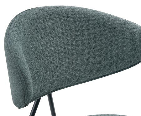 Cadeira Pilar Tecido Verde Folha Base Preta | Westwing