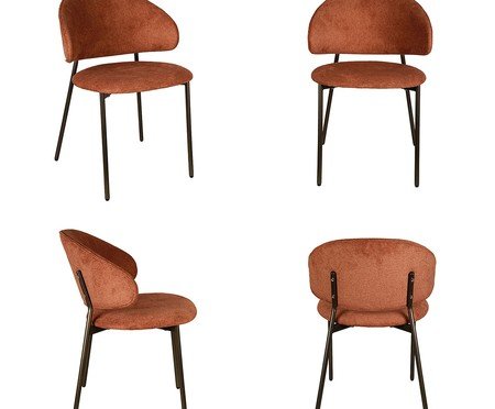 Cadeira Marisol Tecido Damasco Base Grafite | Westwing