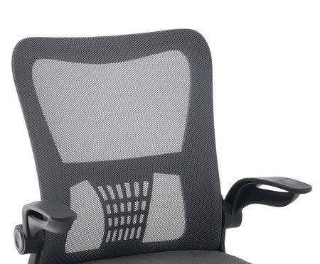 Office Baltimore Tela Mesh Grafite Base Preta | Westwing