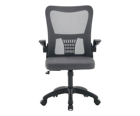 Office Baltimore Tela Mesh Grafite Base Preta | Westwing