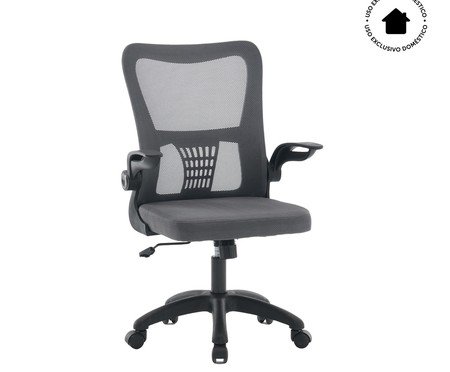 Office Baltimore Tela Mesh Grafite Base Preta | Westwing