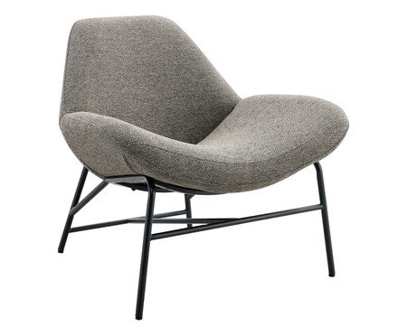 Poltrona Ariana Tecido Marrom Mescla Base Preta