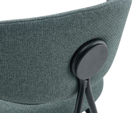 Banqueta Pilar Tecido Verde Folha Base Preta | Westwing