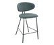Banqueta Pilar Tecido Verde Folha Base Preta, green | WestwingNow