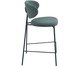 Banqueta Pilar Tecido Verde Folha Base Preta, green | WestwingNow