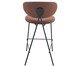 Banqueta Pilar Tecido Marrom Mocha Base Preta, brown | WestwingNow
