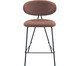 Banqueta Pilar Tecido Marrom Mocha Base Preta, brown | WestwingNow