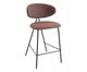Banqueta Pilar Tecido Marrom Mocha Base Preta, brown | WestwingNow