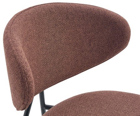 Banqueta Pilar Tecido Marrom Mocha Base Preta | Westwing