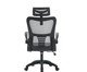 Office Baltimore com Apoio Tela Mesh Grafite Base Preta, black | WestwingNow