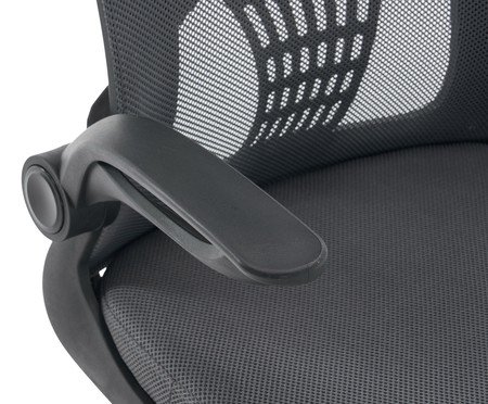 Office Baltimore com Apoio Tela Mesh Grafite Base Preta | Westwing