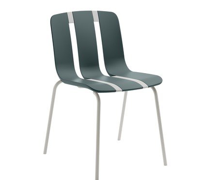 Cadeira Linea Azul Aura Base Off White | Westwing