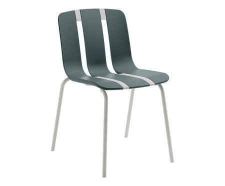 Cadeira Linea Azul Aura Base Off White