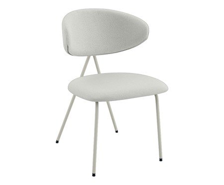 Cadeira Pilar Tecido Base Off White