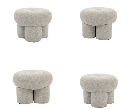 Puff Trium Tecido Cinza Claro | Westwing