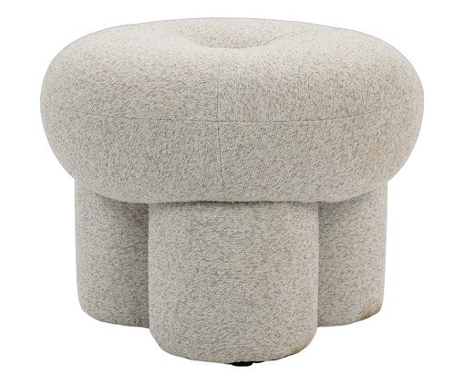 Puff Trium Tecido Cinza Claro, Off White | WestwingNow