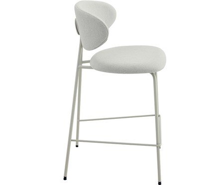 Banqueta Pilar Tecido Off White Base Off White | Westwing