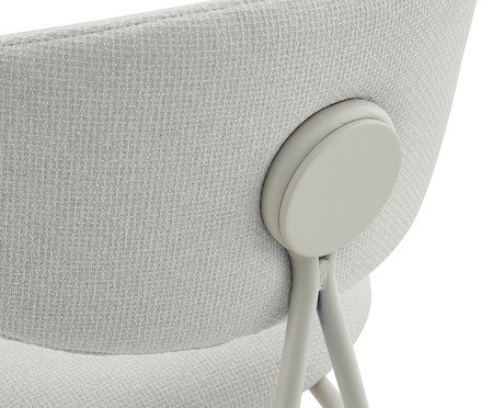 Banqueta Pilar Tecido Off White Base Off White | Westwing