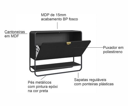 Sapateira Luna Organico Nero | Westwing