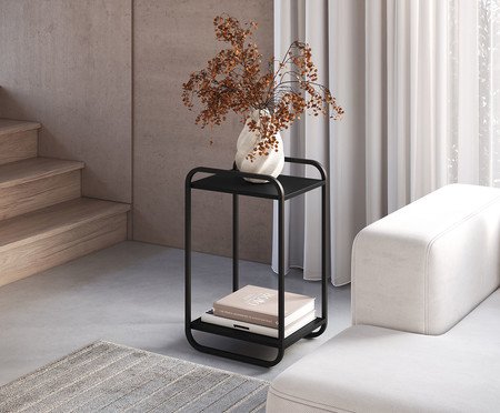 Mesa Lateral Orgânico Luna Nero | Westwing