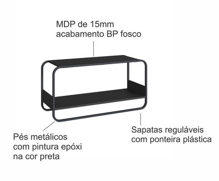 Sapateira Banco Orgânico Luna Artesano Nero | Westwing