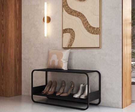 Sapateira Banco Orgânico Luna Artesano Nero | Westwing