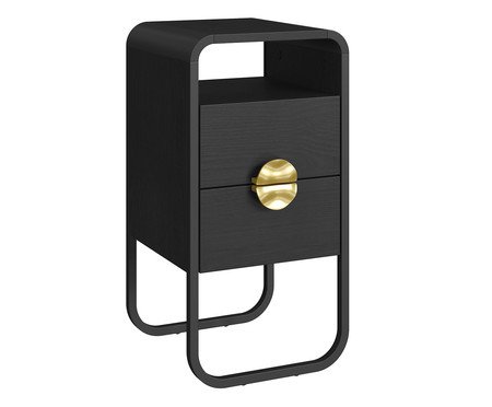 Mesa de Cabeceira Organica Luna Nero | Westwing