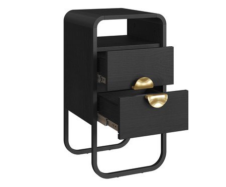 Mesa de Cabeceira Organica Luna Nero | Westwing